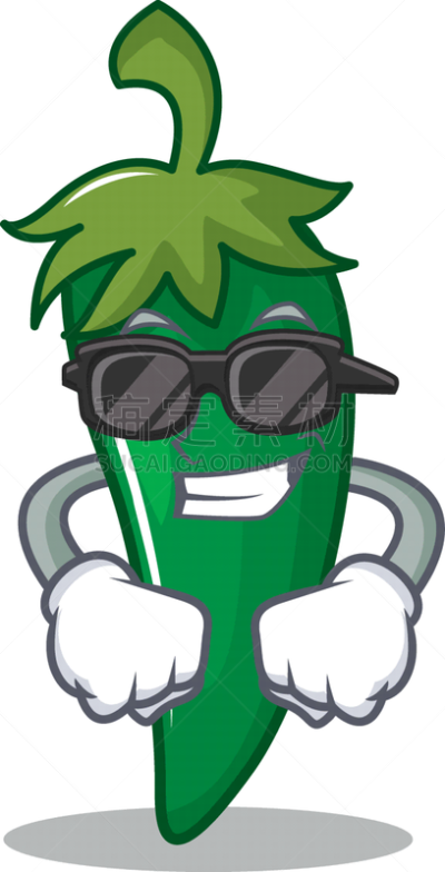 性格,绿色,酷,卡通,辣椒,自然,热,闪亮的,清新,烹调