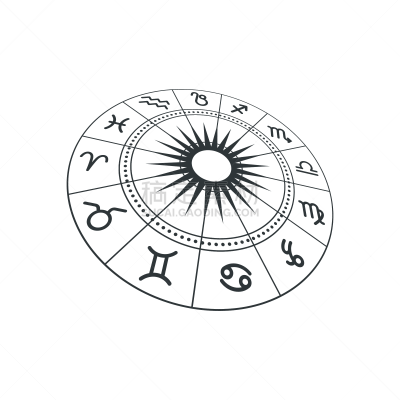 绘画插图,矢量,图标,天秤座,水瓶座,月,狮子,天蝎座,双鱼座,天空