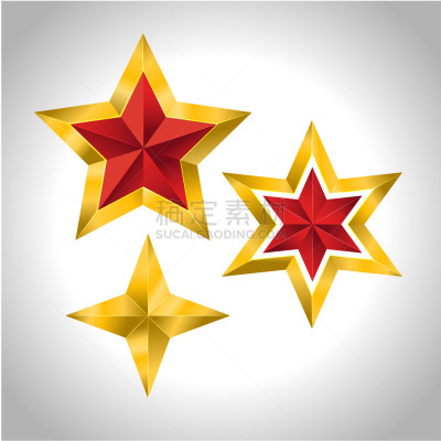 黄金,矢量,绘画插图,三维图形,新年前夕,数字4,星形,黄色,阿尔巴尼亚