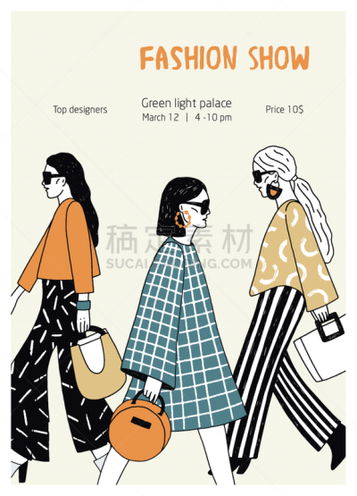 模板,传单,时装表演会,现代,高雅,事件,女人,舞台,绘制