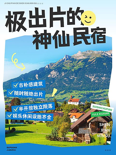 旅游攻略实景图框小红书配图