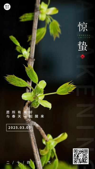 惊蛰节气祝福手机海报