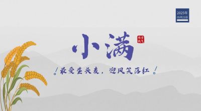 小满节气祝福问候麦穗横版海报