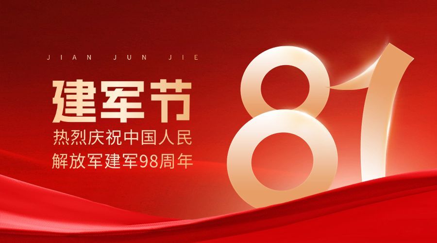 建军节节日祝福横版海报banner预览效果