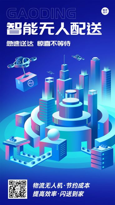IT互联网智能物流宣传海报预览效果