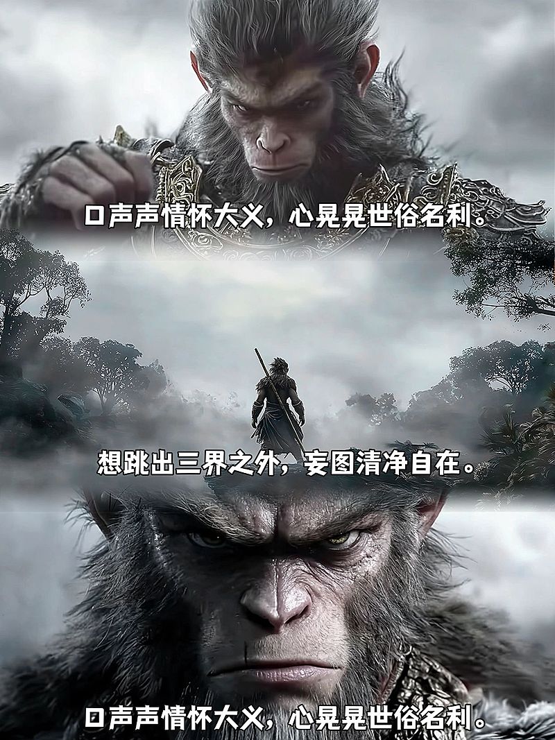 黑神话悟空台词宣传三宫格小红书封面
