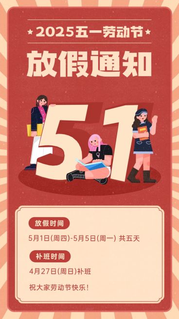 五一劳动节放假通知海报预览效果