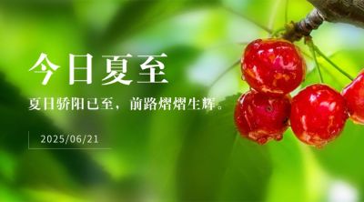 夏至节气祝福实景横版海报