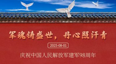 八一建军节快乐祝福合成横版海报