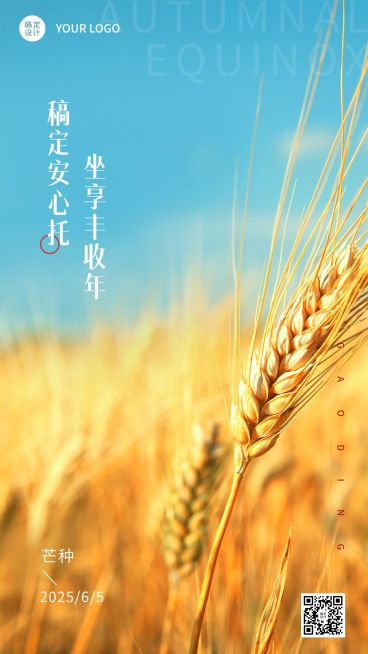 芒种金融保险节气祝福营销实景海报预览效果