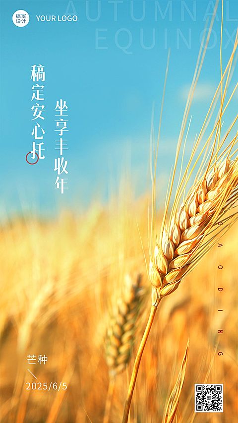 芒种金融保险节气祝福营销实景海报