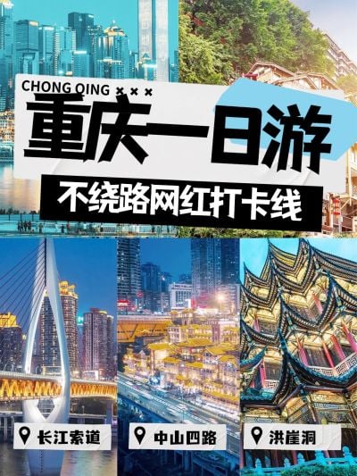 旅游线路营销拼图宫格花字小红书封面