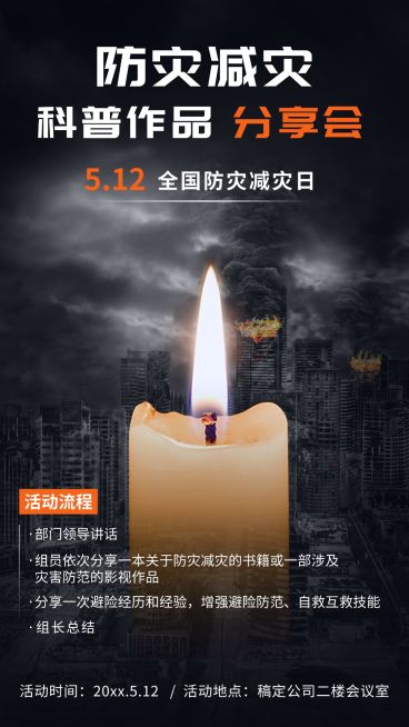 全国防灾减灾日节日活动手机海报预览效果