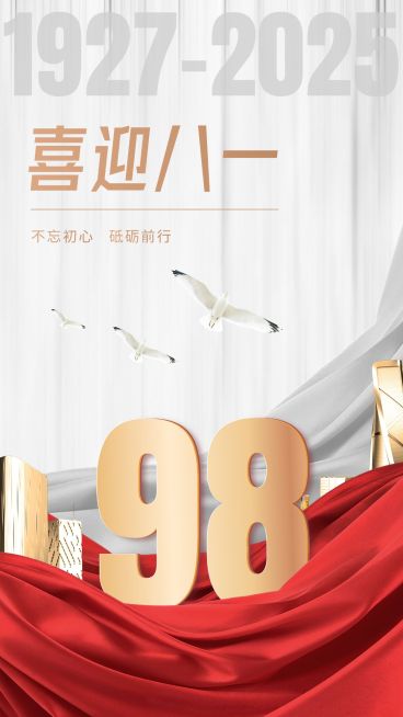 八一建军节祝福手机海报预览效果