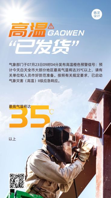 高温天气防暑宣传手机海报预览效果
