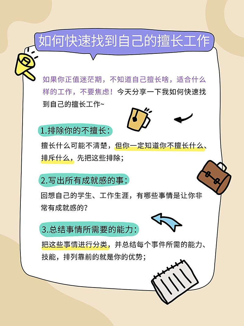 求职攻略可爱手帐风套装小红书配图