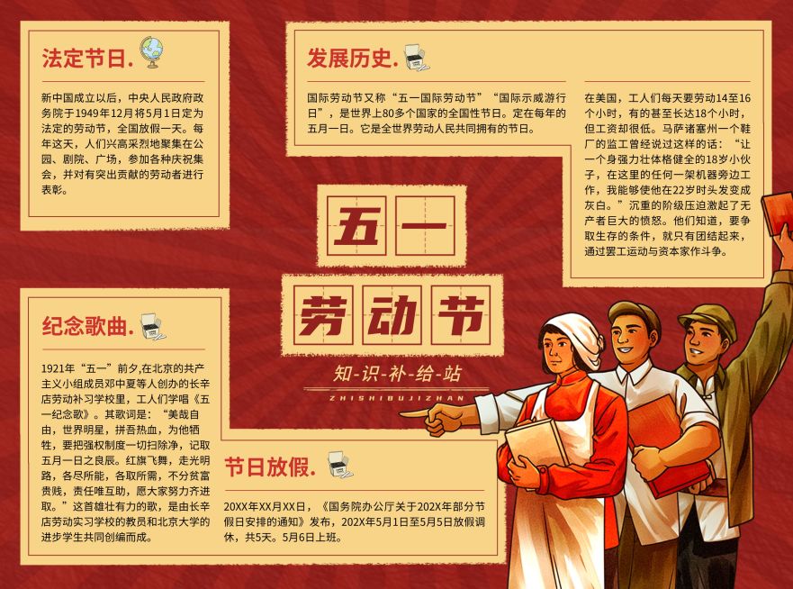 五一劳动节手抄报预览效果