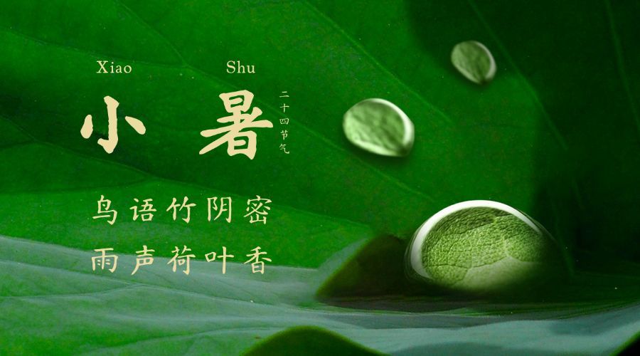 小暑节气祝福夏季实景横版海报预览效果