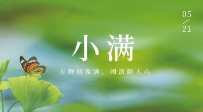 小满节气祝福夏季实景横版海报