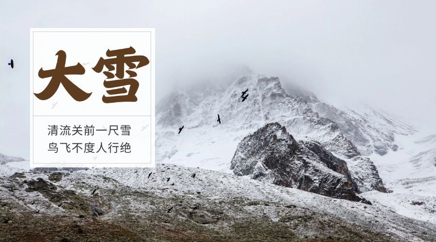 大雪二十四节气实景横版海报预览效果