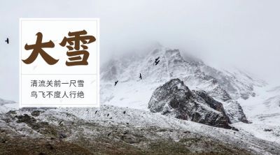 大雪二十四节气实景横版海报