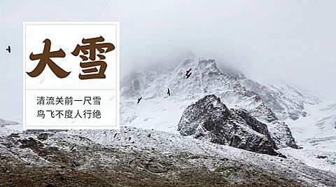 大雪二十四节气实景横版海报