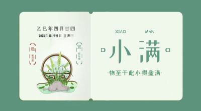 小满节气祝福问候手绘横版海报