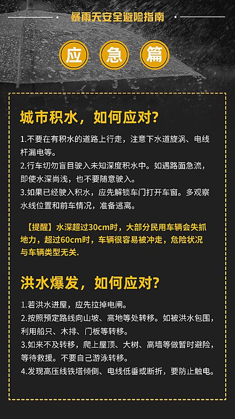暴雨洪灾避险互救防护指南应急篇