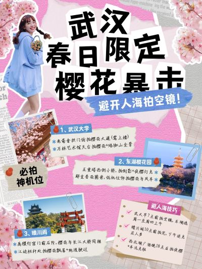 春日旅游攻略樱花小红书配图aigc