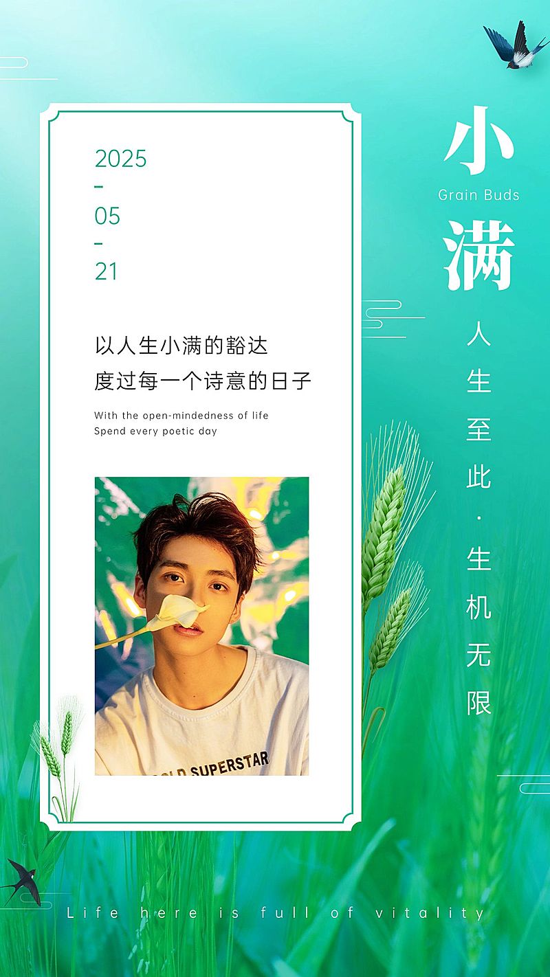 简约小满节气晒图正能量祝福