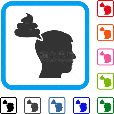 边框,粪,图标,一个人,创造力,男人,臭,图像,想,思考