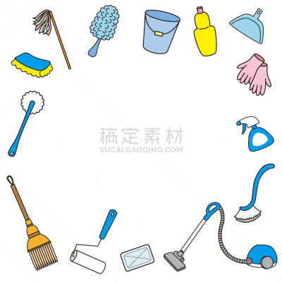 绘画插图,图像,手套,大桶,清洗剂,简单,女人,清洁手套,青年女人,20到29岁
