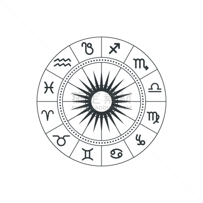 绘画插图,矢量,图标,天秤座,水瓶座,月,狮子,天蝎座,双鱼座,天空