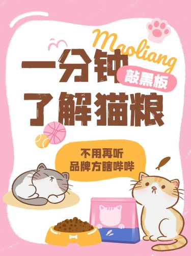 宠物猫粮产品知识科普小红书套装小红书封面