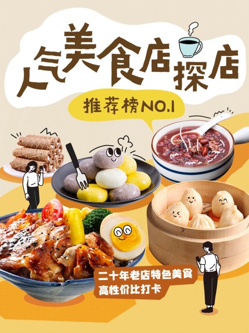 餐饮探店打卡小红书配图预览效果