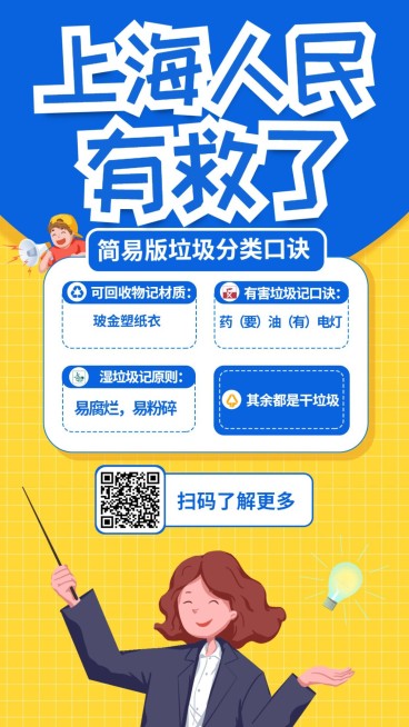 垃圾分类/热点/通知手机海报预览效果