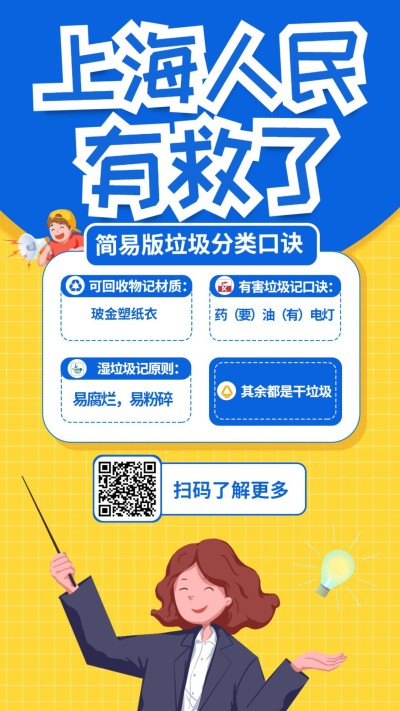 垃圾分类/热点/通知手机海报