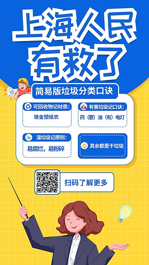 垃圾分类/热点/通知手机海报