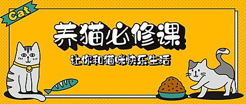 养猫必修课3D字体公众号首图