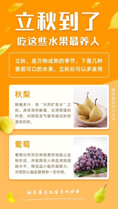 立秋百科结合产品水果营销海报