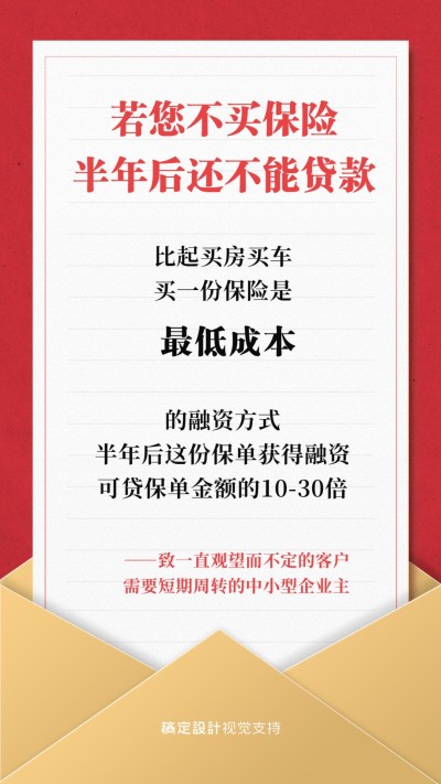 保险理念宣传简约信函海报