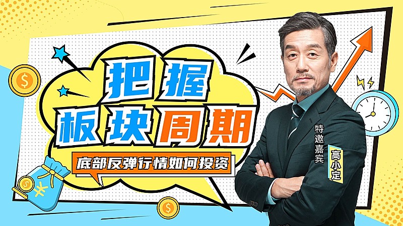 金融证券股市投资分析直播预告综艺风横版视频封面