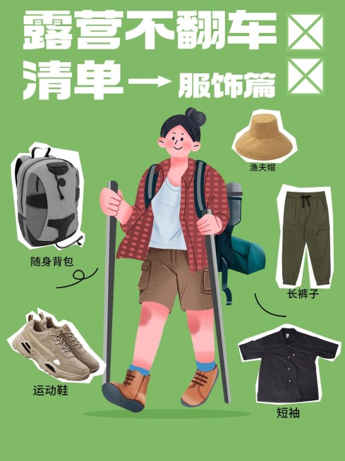旅游露营装备清单推荐小红书配图预览效果