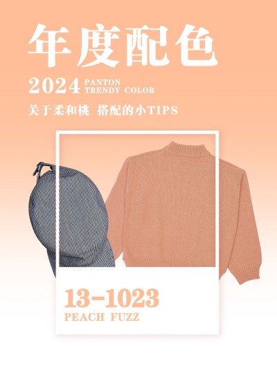 2024流行色柔和桃话题讨论小红书封面配图