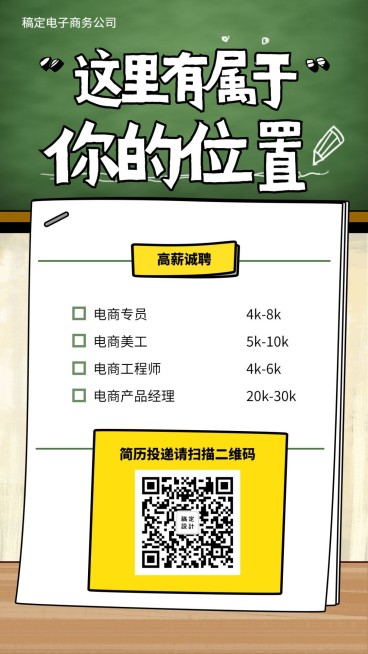 这里有属于你的位置招聘海报预览效果