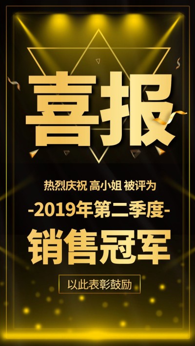 酷炫季评喜报手机海报