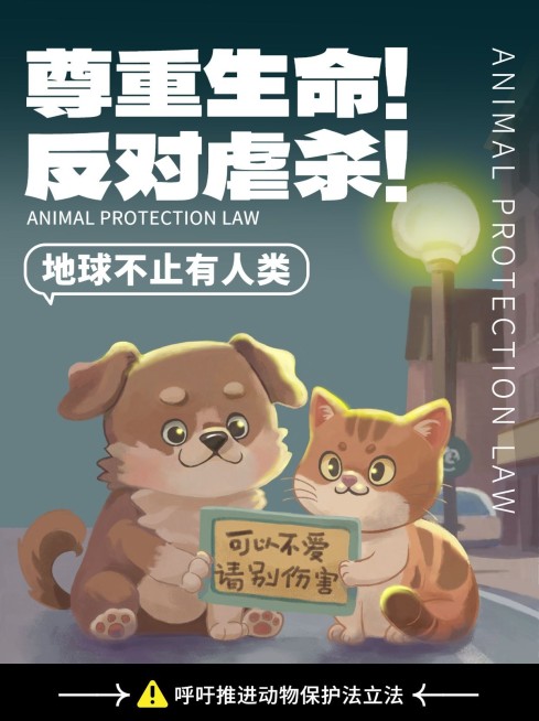 反对动物虐杀呼吁动物保护法宣传推广小红书配图预览效果