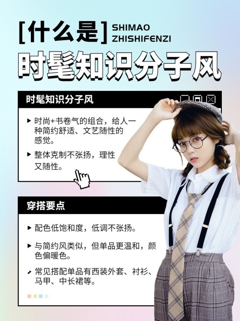 服饰箱包女装穿搭知识科普小红书封面清新弥散渐变预览效果