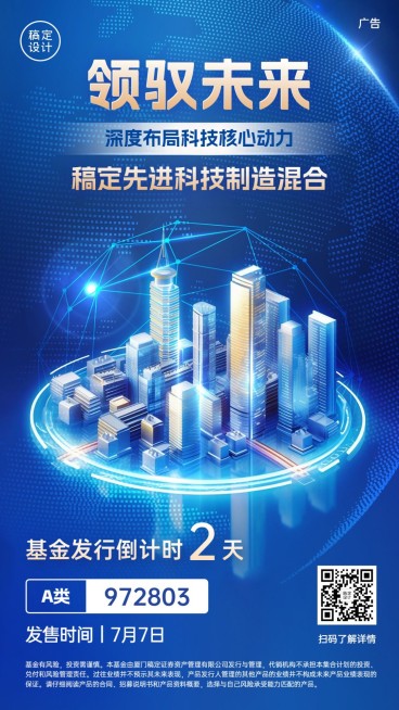 金融基金产品发售倒计时科技风手机海报AIGC预览效果