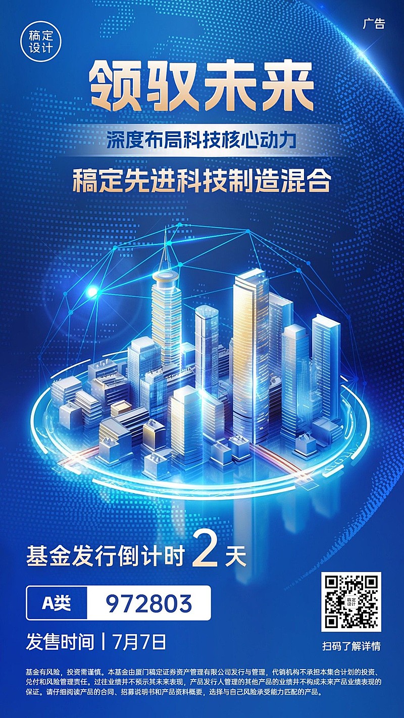 金融基金产品发售倒计时科技风手机海报AIGC